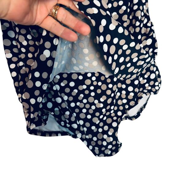 Croft & Barrow Womens Size 16 Polka Dot Swim Suit Bathing Suit One Piece - Picture 3 of 6